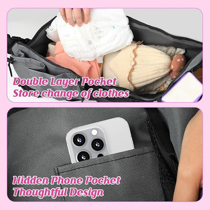 Adjustable Straps & Buckles Stroller Wagon Cargo Net Organizer, Wagon Accessories Compatible with WONDERFOLD W-Series Models, Large Capacity Mesh Cargo Storage Bag with Sorting Pockets for Keenz Wagon