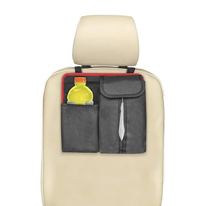 FH Group Hanging Car Organizer with Tissue Holder, RED Car Back Seat Organizer,E-Z Travel Organizer,Toys Car Storage Organizer, Kids Travel Storage for Baby Wipes, Food Holder Organizer