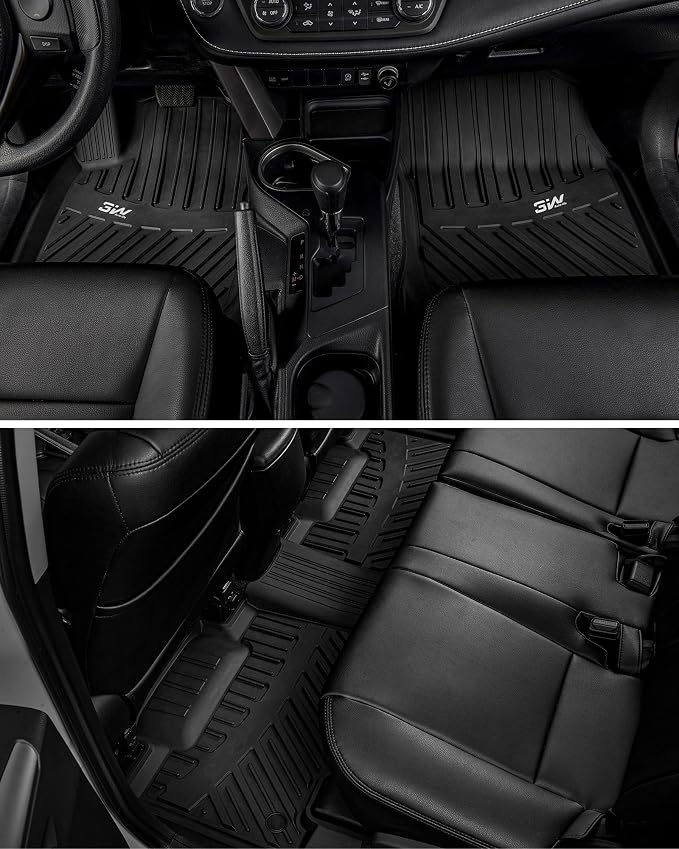 3W Floor Mats Fit Toyota RAV4 2013-2018 (Nor for Hybrid or Prime), TPE All Weather Custom Fit Floor Liner for Toyota RAV 4 LE/XLE/SE/Limited/Platium Car Liners, Black