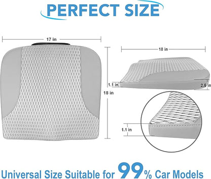 Lofty Aim Car Seat Cushion, Comfortable Memory Foam Seat Pillow for Driving, Sciatica-Back Pain Relief, Cushion for Car-Truck, Office, Wheelchair - Gray
