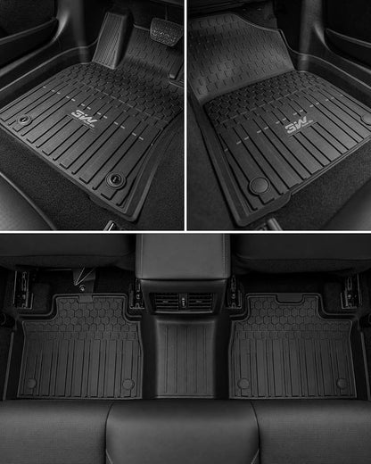 3W Floor Mats & Cargo Liner for Toyota Camry 2025 2026 (Hybrid/LE/SE/XLE/XSE), TPE All Weather Custom Fit Camry 1st & 2nd Row and Trunk Mat, Black