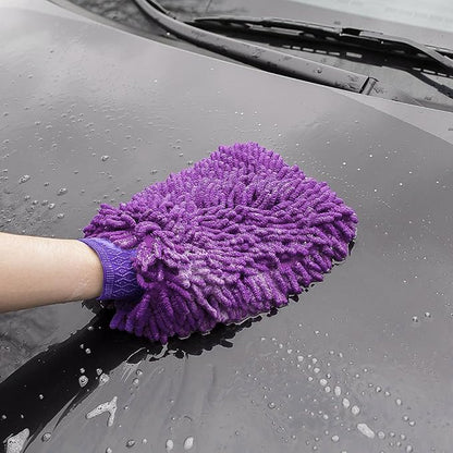 uxcell Premium Microfiber Car Wash Washing Mitt with High Density Ultra-Soft Wash Glove for Car Cleaning