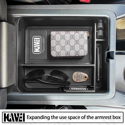 HGWEI Center Console Organizer Compatible with Honda Pilot 2023 2024 2025 2026 and Ridgeline/Passport 2024 2025 2026 Interior Accessories Insert Armrest Storage Box Tray, Black