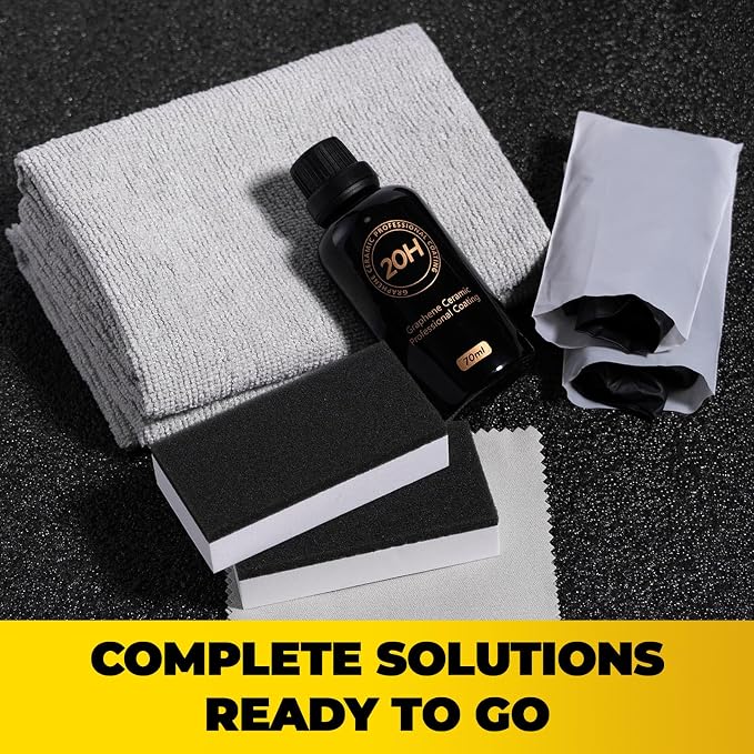 20H Graphene Ceramic Coating for Cars - 70ml, Professional Ceramic Coating | High Gloss Finish | Hydrophobic | Scratch & Protection | Easy To Use
