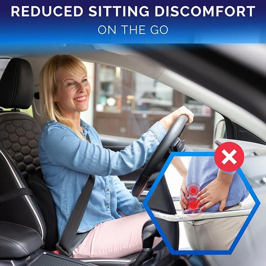 Healthfix® Car Lumbar Support Pillow | Back Cushion to Help Improve Posture (Hard)