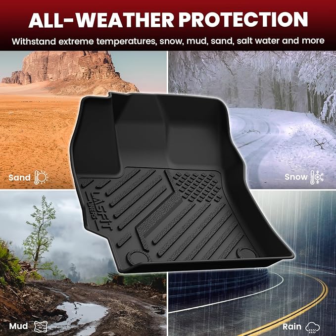 LASFIT Floor Mats & Cargo Mat for Toyota Corolla Hatchback 2019-2026, TPE All Weather Protection Full Coverage Car Liners Custom Fit for Corolla Hatchback Accessories 1st & 2nd Row & Trunk Mats, Black