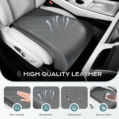 Coverado Car Seat Extender Leg Support, Leather Leg Extender Cushuin for Car Seats, Waterproof Car Seat Cushions Universal Fit for Most Vehicles (Gray)