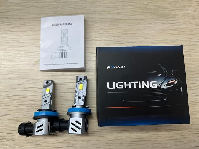 FRANXI H11 Bulbs Fog Lights, H8 H9 H16 Light Kits 60W Super Bright, 6000K Cool White Accessory Light Kit, 1:1 Design with Cooling Fan, Plug and Play, Pack of 2