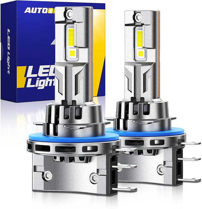AUTOONE H15 DRL LED Bulb, Ultra-Bright H15 Daytime Running Lights, 3 Min Quick Install, No Flicker, 99% Compatibility, IP68 Rated, Pack of 2