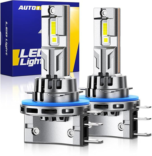 AUTOONE H15 DRL LED Bulb, Ultra-Bright H15 Daytime Running Lights, 3 Min Quick Install, No Flicker, 99% Compatibility, IP68 Rated, Pack of 2