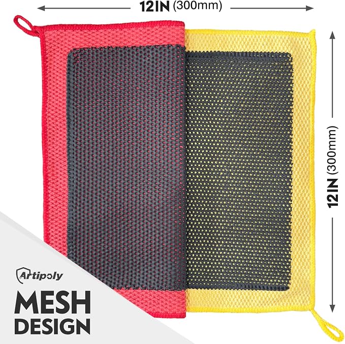 ARTIPOLY Clay Decontamination Towel 2pack- Professional Detail Products - Proven Cleaning & Release of Paint Contaminants; Increase Wax & Sealant Bond; Enhance Paint Gloss & Color; Fine Grade (12x12”)