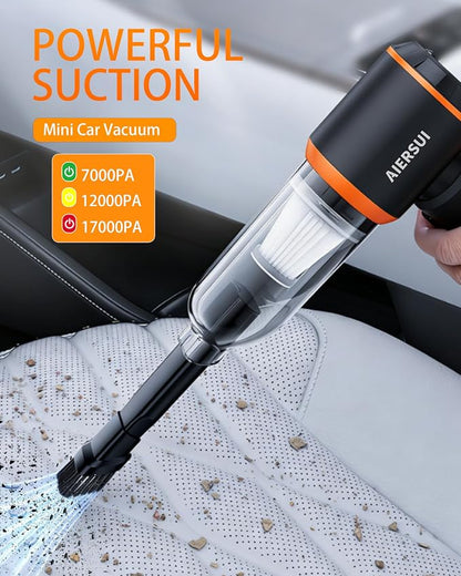Handheld Cordless Vacuum Cleaner 4-in-1 Portable mini car Vacuum Cleaner, car Vacuum Cleaner and Hair Dryer, car Type-C Charging, Office Desk, Keyboard, pet Hair (Basic Ｍodel)