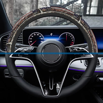 Car Steering Wheel Cover, 14.5"-15" Inch Universal Anti-Slip DurableSteering Wheel Protective Cover, Breathable Auto Interior Decoration Accessories for Sedan SUV Truck (American Flag Camouflage Deer)