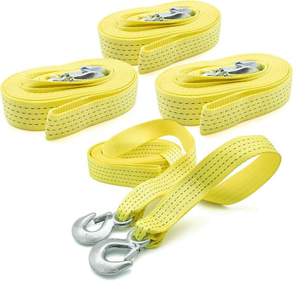 Emergency Zone Polyester 10,000 lb 2" x 20' Heavy Duty Tow Rope. 4 Pack