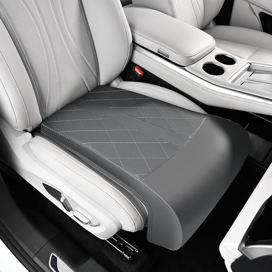 Coverado Car Seat Extender Leg Support, Leather Leg Extender Cushuin for Car Seats, Waterproof Car Seat Cushions Universal Fit for Most Vehicles (Gray)