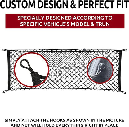 Envelope Style Automotive Elastic Trunk Mesh Cargo Net for Toyota Camry 2018-2026 - Premium Trunk Organizers and Storage - Luggage Net for Sedan - Best Car Organizer for Toyota Camry Hybrid