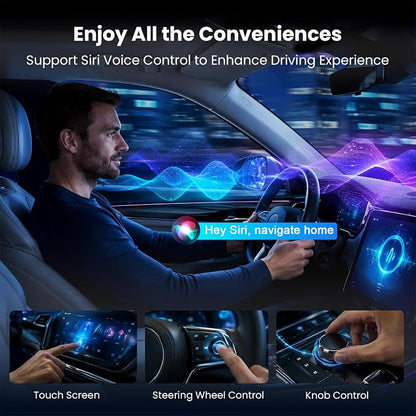 3-in-1 Magic Video Box—Wireless CarPlay & Android Auto Adapter Support YouTube,TikTok,TF Card,Wired-to-Wireless Conversion, No Latency Car Play AI Box for Cars from 2016 & IOS10+/Android 11+