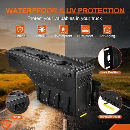 GEARLAST Truck Bed Storage Box Fit for Chevy/GMC Silverado/Sierra 2500/3500HD 2020-2025 Passenger Side, Right Toolboxs