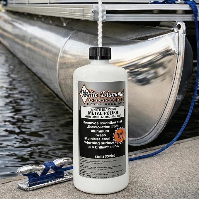 Schultz Laboratories Metal Polish with Long Lasting Sealant, 12 fl oz is a Cleaner, Polisher and protectant All in one. Removes Oxidation and Discoloration from Aluminum, Brass, Chrome and More