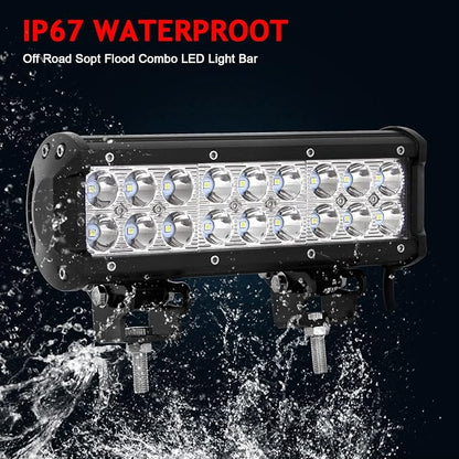 Willpower 9 inch 54W Spot LED Work Light Bar Driving Lamp 12V 24V 5400LM for Chevrolet Dodge Ford GMC JP Toyota Polaris RZR Ranger ATV UTV Can Maverick Boat SUV F150 F250