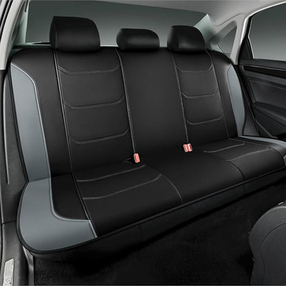 Road Comforts Seat Covers, Premium Leather Car Seat Covers Full Set,Airbag Compatible, Automotive Seat Covers Universal Fit Most Cars,Vans,Truck,SUV, Grey