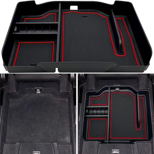 Center Console Organizer fit for Dodge RAM 1500 2500 3500 2025 2024 2023 2022 2021 2020 2019 Accessories Interior Storage Box Armrest Storage Tray (Red) NOT FIT for 40/20/40 Split Bench Seat