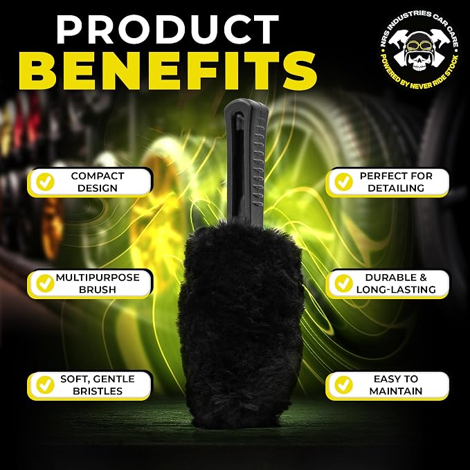 Wheel & Tire Cleaning Brush | Heavy-Duty Bristles | Deep Clean Tires, Rims, Wheel Wells & Engine Bays | Safe on All Finishes | Non-Slip Ergonomic Grip | Scratch Free