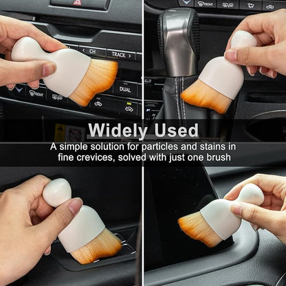 GaRhomxy Car Detailing Brushes, Car Interior Dust Sweeping Soft Brush, Soft Bristles Brush Cleaning Tool for Automotive Dashboard, Air Conditioner Vents, Computer, Scratch Free(White)