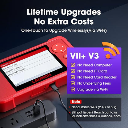 Launch Creader VII+ V3.0 OBD2 Scanner, ABS/SRS/Engine/Transmission Check Code Reader for Car, 2026 Diagnostic Scan Tool with Oil/Throttle/SAS Reset, Support Full OBD2, Lifetime Free Update