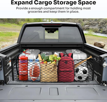 Canvcle Trunk Cargo Net for 2017-2026 Honda Ridgeline Accessories Envelope Style Mesh Trunk Net Organizer and Storage Stretchable Adjustable Elastic Nylon Rear Cargo Netting with Hooks