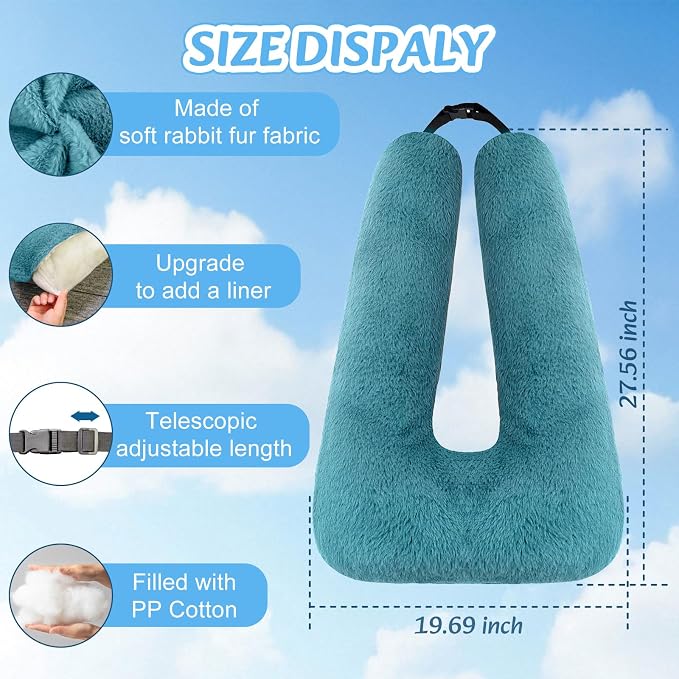 Swemos Travel Pillow, Car Pillow for Kids & Adults - Ergonomic Travel Pillows Sleeping Aid for Neck & Body Support, Car Travel Essentials Pillow on Road Trips-Gray (Green)
