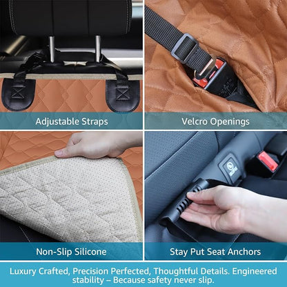 Lassie XL Truck Dog Seat Cover Back Seat with 2 Seat Belts, Dog Car Hammock for Large SUV and Trucks Compatible with F150 F250/Chevrolet Silverado/Ram Pickup/GMC Sierra/Toyota Tundra and Crew Cab