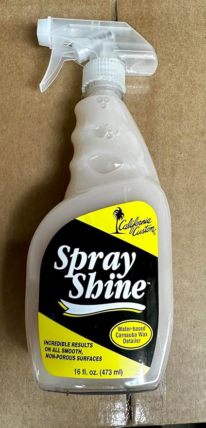 California Custom Spray Shine – Quick & Easy Water-Based Instant Detailer with Carnauba Wax, Gloss Finish for Paint, Glass, Plastic, Chrome, Mirror – For Cars, Trucks, Motorcycles, Appliances – 16 oz