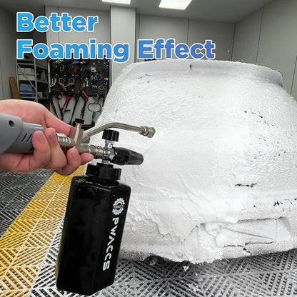 PWACCS Foam Cannon Dual Connector, Pressure Washer Car Wash Foam Gun, Short Power Washer Gun Kit with Dual-Connector Accessory, 1/4" Quick Connector, 1.5 Liter, 4000 PSI