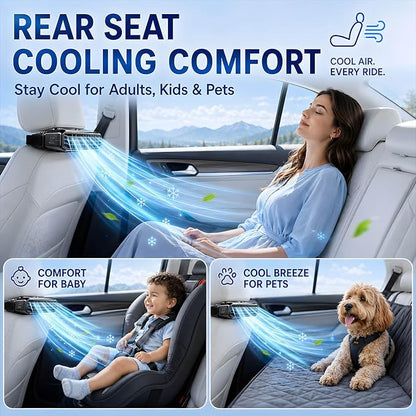 2026 New 5 Speed Car Seat Fan for Baby Rear Facing, Ultra-Quiet Portable Car Fans for Backseat For Kids, Portable Car Ac Fan with Fragrance Cooling for Almost Vehicle Jeep Van Rv Truck 1 PCS