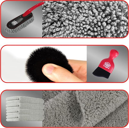 Car Duster Interior Detailing Kit (3 Packs),Scratch Free,Microfiber Towels Interior/Exterior Cleaning,Detailing Tools，Car Gifts for Men Women