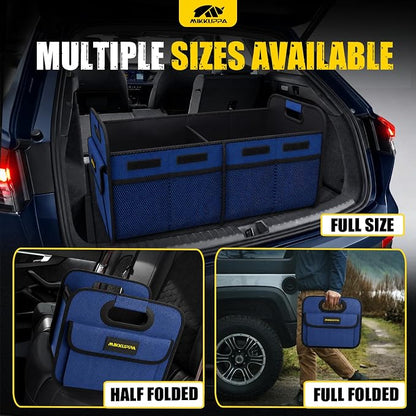 MIKKUPPA Car Trunk Organizer - 70L Collapsible Trunk Organizer for Groceries, Car Storage Organizers for SUV Auto Truck Van with Non Slip Bottom (Blue)