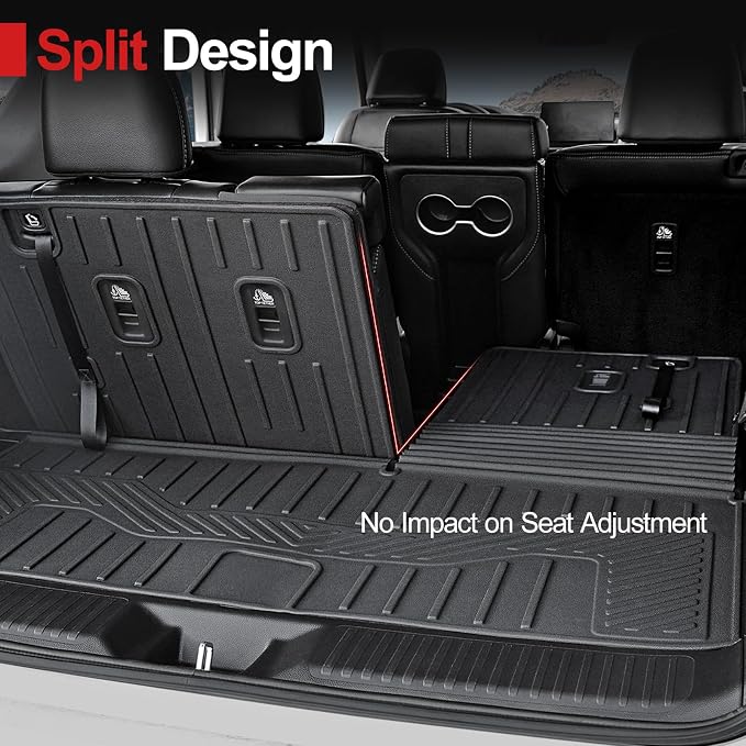 Floor Mats for Honda Pilot 2023-2025 2026, Cargo Mat with Backrest Mat All Weather TPE Cargo Liner Replacement Protection for Honda Pilot Accessories Door Sill Guards