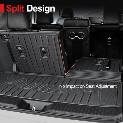 Floor Mats for Honda Pilot 2023-2025 2026, Cargo Mat with Backrest Mat All Weather TPE Cargo Liner Replacement Protection for Honda Pilot Accessories Door Sill Guards