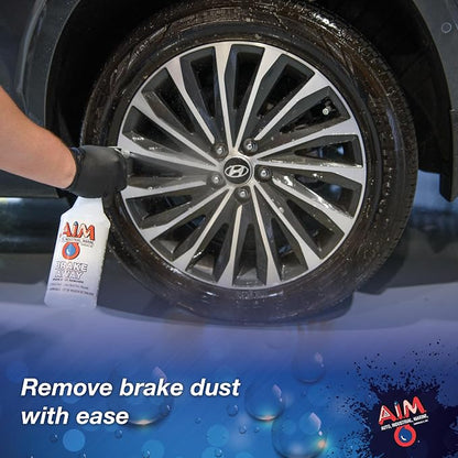 AIM Chemicals Brake Away Non-Acid Wheel & Tire Cleaner - Heavy Duty Degreaser & Engine Cleaner - Removes Brake Dust, Grease, Grime, Aluminum Brighteners - Ideal for Cars, Boats, RVs & Equipment, 5 Gal