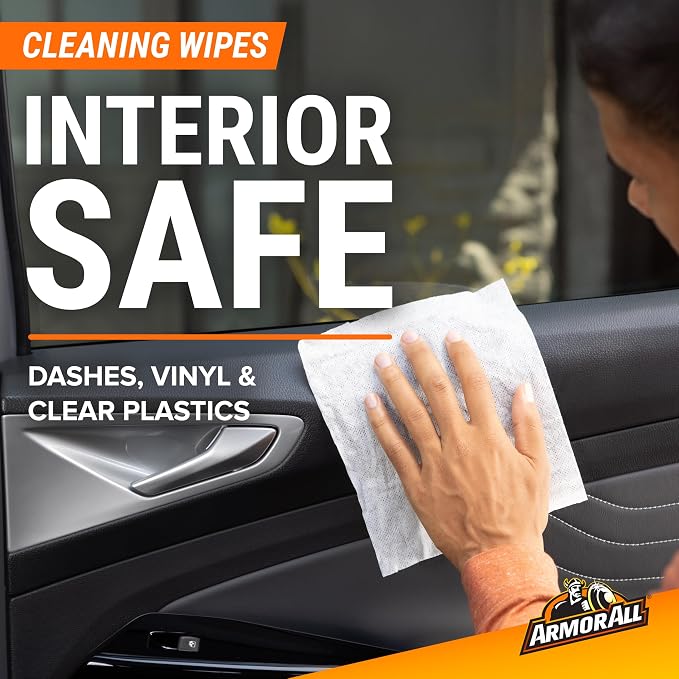 Armor All Car Cleaning Wipes and Protectant Wipes, Interior Car Wipes -50 Count (Pack of 2)