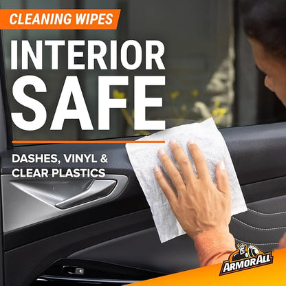 Armor All Car Cleaning Wipes and Protectant Wipes, Interior Car Wipes -50 Count (Pack of 2)