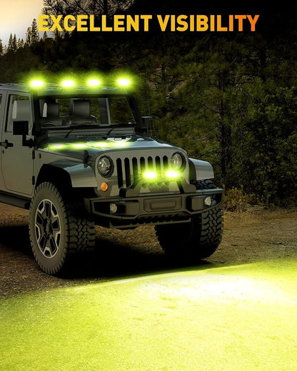 NAOEVO 6 Inch LED Light Bar, 50W 4000LM LED Off Road/Fog/Driving Lights, Spot & Flood Combo for Trucks, Cars, Boat, ATV, UTV, 2 Pcs (Yellow&Green)