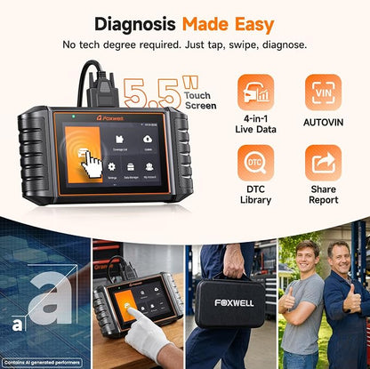 2026 FOXWELL NT716 Bidirectional OBD2 Scanner, 4-System Diagnostic Tool for ABS, SRS, Transmission & Engine, 9 Reset, ABS Bleeding, AutoVIN, Live Data, Upgraded from NT6X4, Lifetime Free Updates,Black