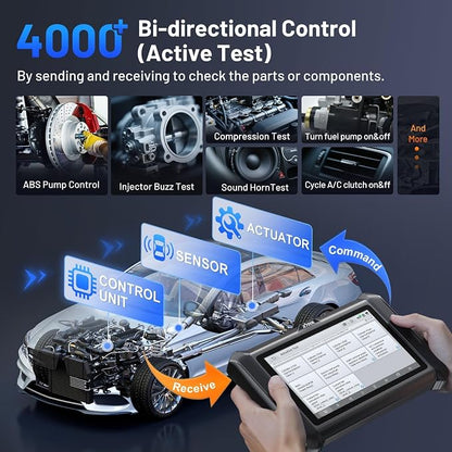 XTOOL D7W OBD2 Scanner Diagnostic Tool: 2026 Wireless Ver. of D7/D7S/D7BT, AI-Assisted Bidirectional Scan Tool with Full System Diagnostic, PMI, ECU Coding, 39+ Resets, CAN FD/DoIP, Scanner for Car