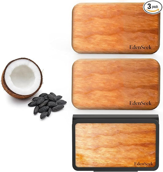 Wooden Car Air Freshener | FSC-Certified Original Wood, Visor Metal Clip, 100% Pure Essential Oils, Long-Lasting Odor Eliminator, 3 Refillable Scents Diffuser for Cars, Trucks, SUVs