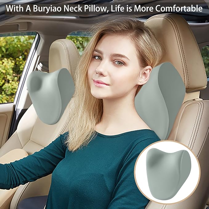 Car Neck Pillow for Driving, car headrest Pillow Head and Neck Rest Pillow for car headrest, Neck Support for car Driving or Traveling or Sleeping of Accessories with Memory Foam