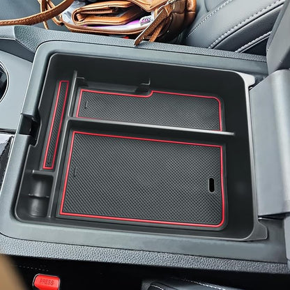 EDBETOS Center Console Organizer Compatible with 2023-2026 Honda Pilot, 2024 2025 2026 Honda Ridgeline/Passport Insert Tray Secondary Storage Armrest Box ABS Plastic Material, Red