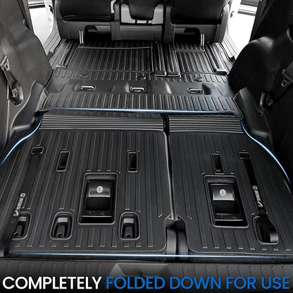 Floor Mats Set for 2021-2025 2026 Toyota Sienna (Only for 8 Seats), All Weather TPE Backrest Mat Trunk Lower Well Mat Cargo Liner Door Sill Guards Accessories (8 Seats Full Mats Set)