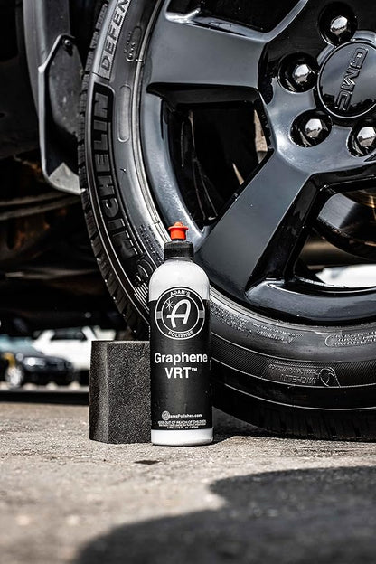 Adam's Polishes Graphene VRT 16oz Vinyl, Rubber, Tire & Trim Dressing - UV Protection and Water Repellent - Graphene Ceramic Infused Formula - Dress Tires or Trim Without Worry of Slinging (16oz)